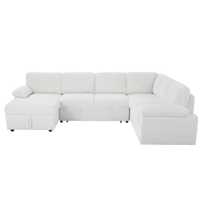 Oversized Modular Storage Sectional Sofa Couch for Home Apartment Office Living Room,Free Combination L/U Shaped Corduroy Upholstered Deep Seat Furniture Convertible Sleeper Sofabed LEFT