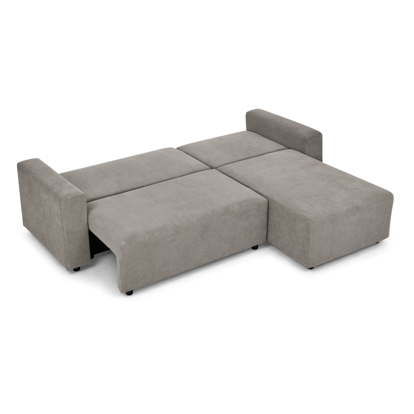 Modular Corduroy Upholstered 3 Seater Sofa Bed with Storage for Home Apartment Office Living Room, Free Combination, L Shaped
, Grey