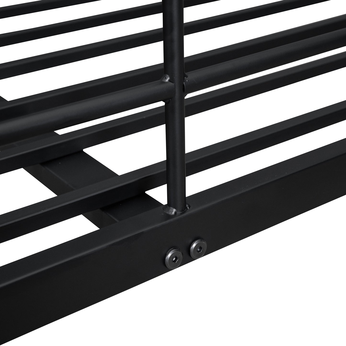 Full XL Over Queen Metal Bunk Bed, Black