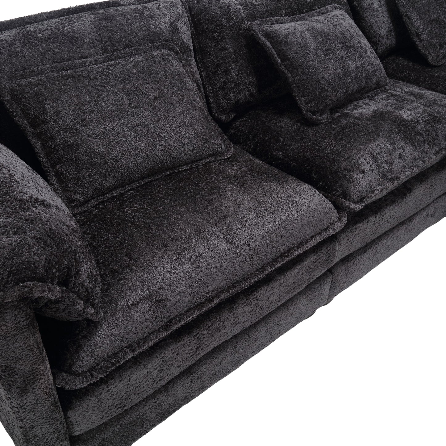 Modern Large boucle Fabric L-Shape Sectional Chenille fabric, movable pedals, detachable armrests, oversized three-seat Sofa