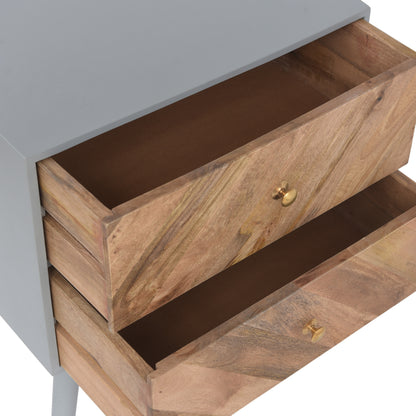 MANGO WOODEN / MDF FITTED 2 DRAWER CABINET- ( KD  LEGS