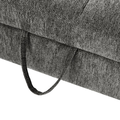 52.8" Loveseat Sofa Pull-out Sofa Bed Tufted Sleeper Sofa with an Adjustable Backrest, Three USB Ports and Two Lumbar Pillows for Living Room, Grey