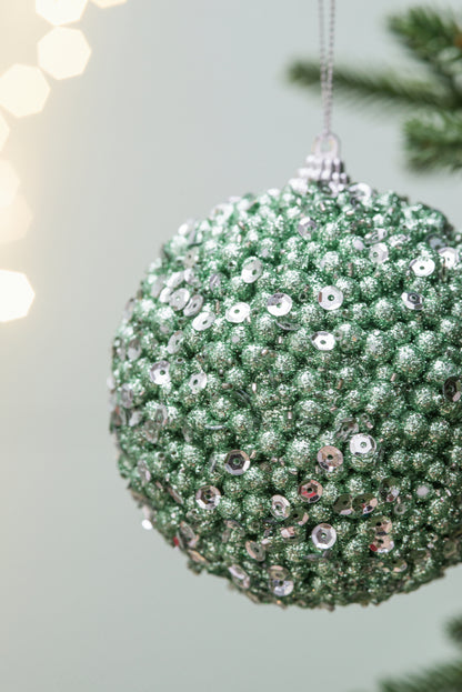 D3.9" Christmas Ball Ornaments, Decorative Hanging Ball Christmas Tree Ornaments for Holiday Party Decorations, Set of 6