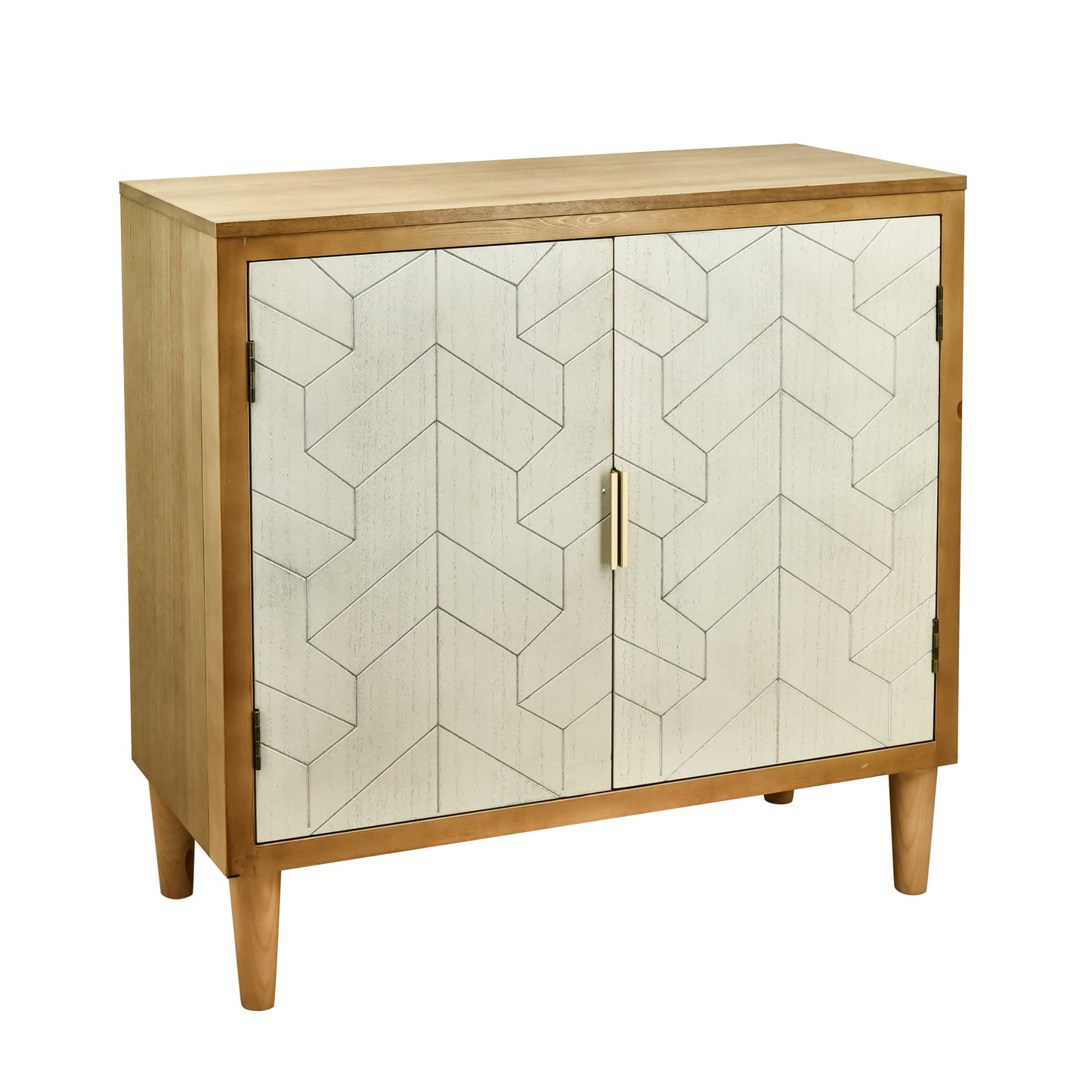 Hand-Carved 2-Doors Accent Cabinet - Traditional Craftsmanship and Functionality Combined