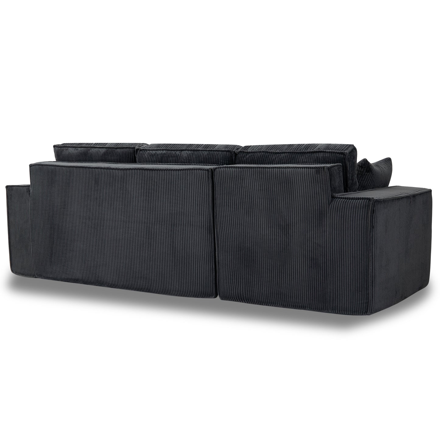 [Video provided] L-Shape Modular Sectional Sofa Couch - Comfy Upholstered Cloud Couch for Living Room - Modern Minimalist Couch,2 PIC Free Combination,No Assembly Required (Gray,Plush Corduroy)