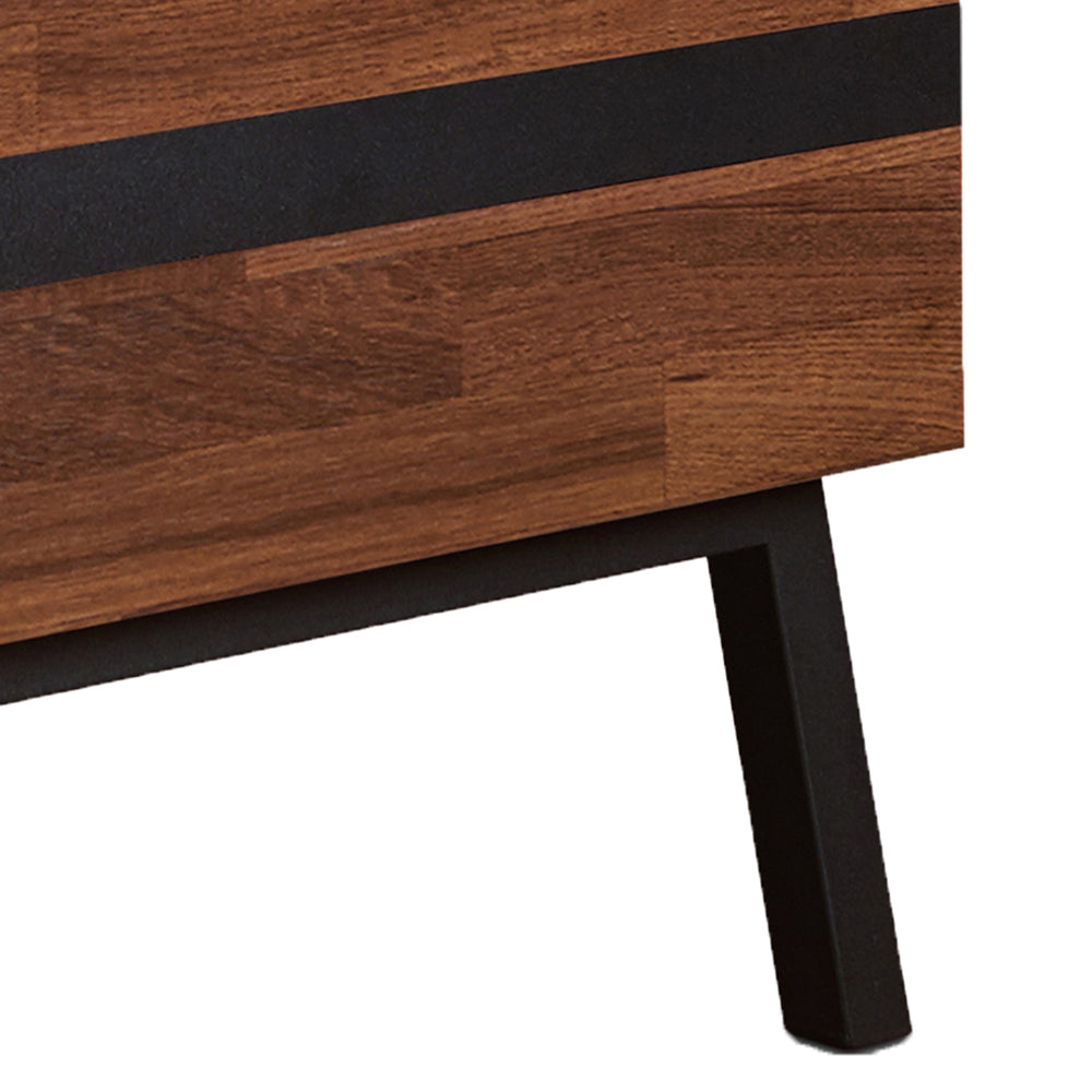 Walnut and Sandy Black 2-drawer Nightstand