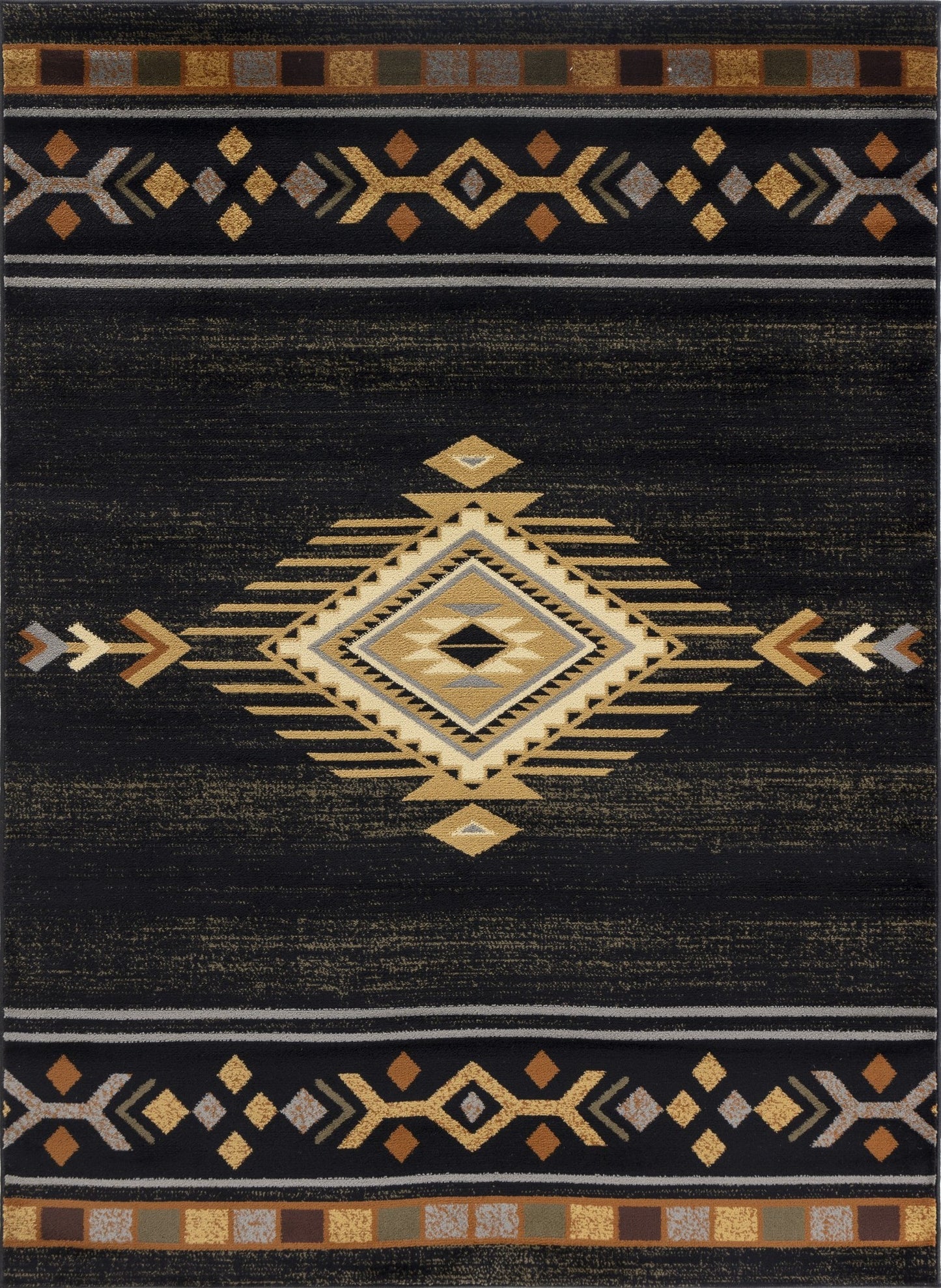 Tribes GC_YLS4001 Black 7 ft. 10 in. x 10 ft. 3 in. Southwest Area Rug