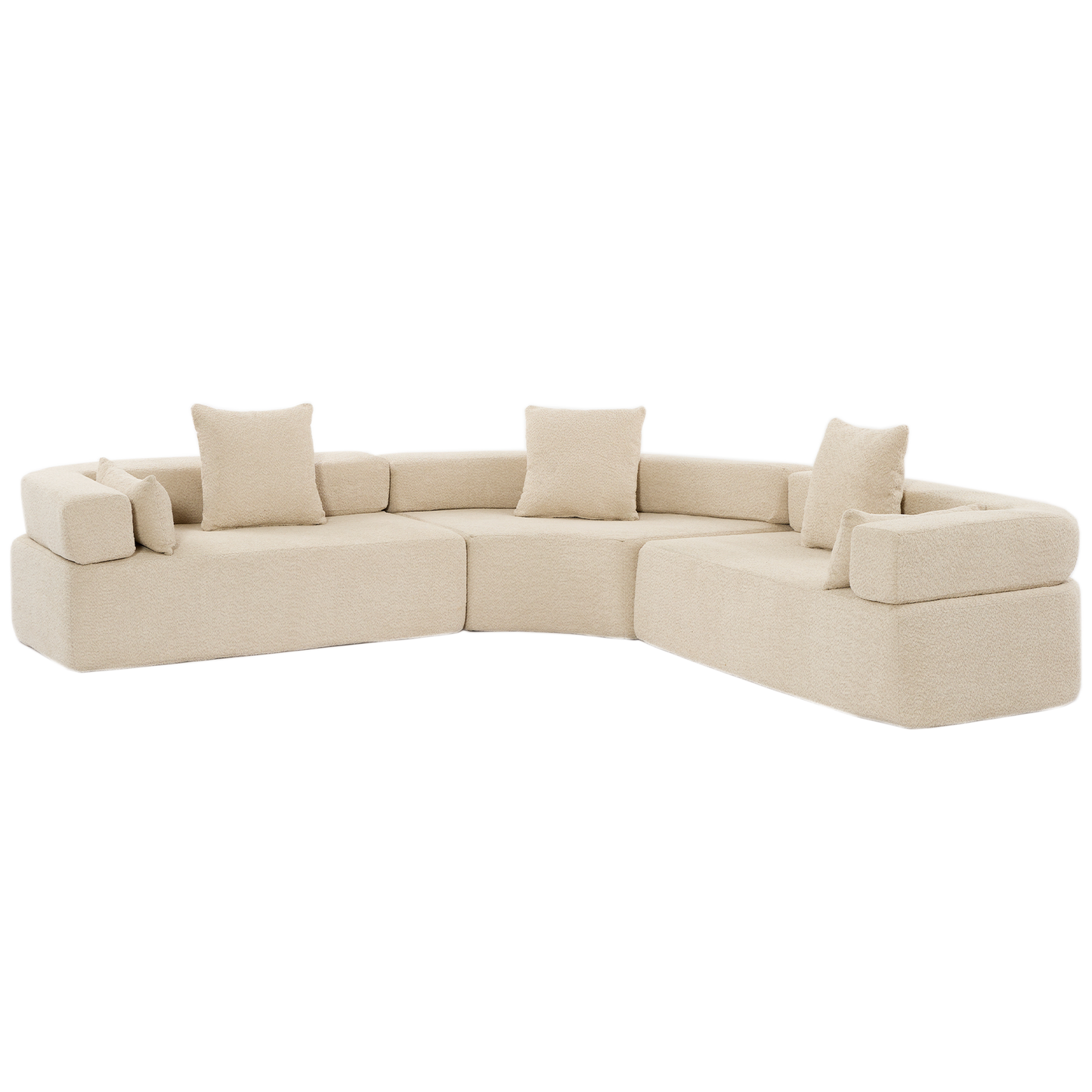 Henry Khaki Oversized Modern Modular Curved Sofa