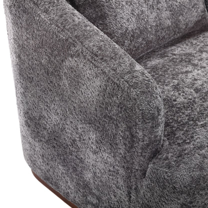 COOLMORE Swivel Barrel Chair, Comfy Round Accent Sofa Chair for Living Room, 360 Degree Swivel Barrel Club Chair, Leisure Arm Chair for Nursery, Hotel, Bedroom, Office, Lounge (Gray Boucle)