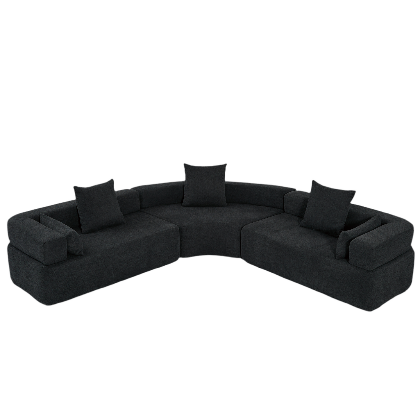 Black Modular Oversized Semicircular Sofa