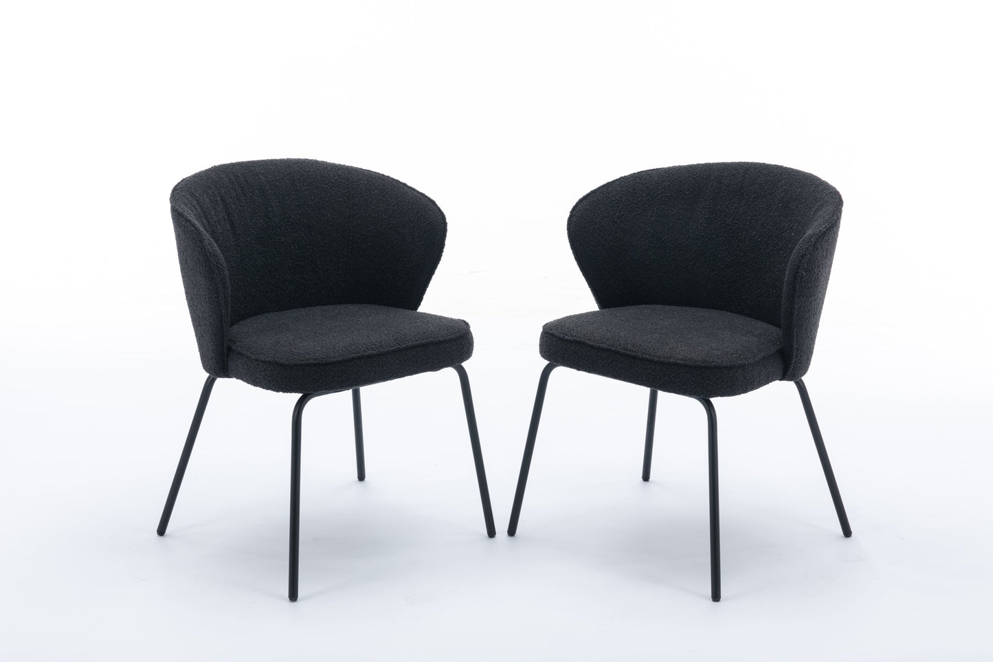 Retro Minimalist Modern Boucle Fabric Dining Chairs