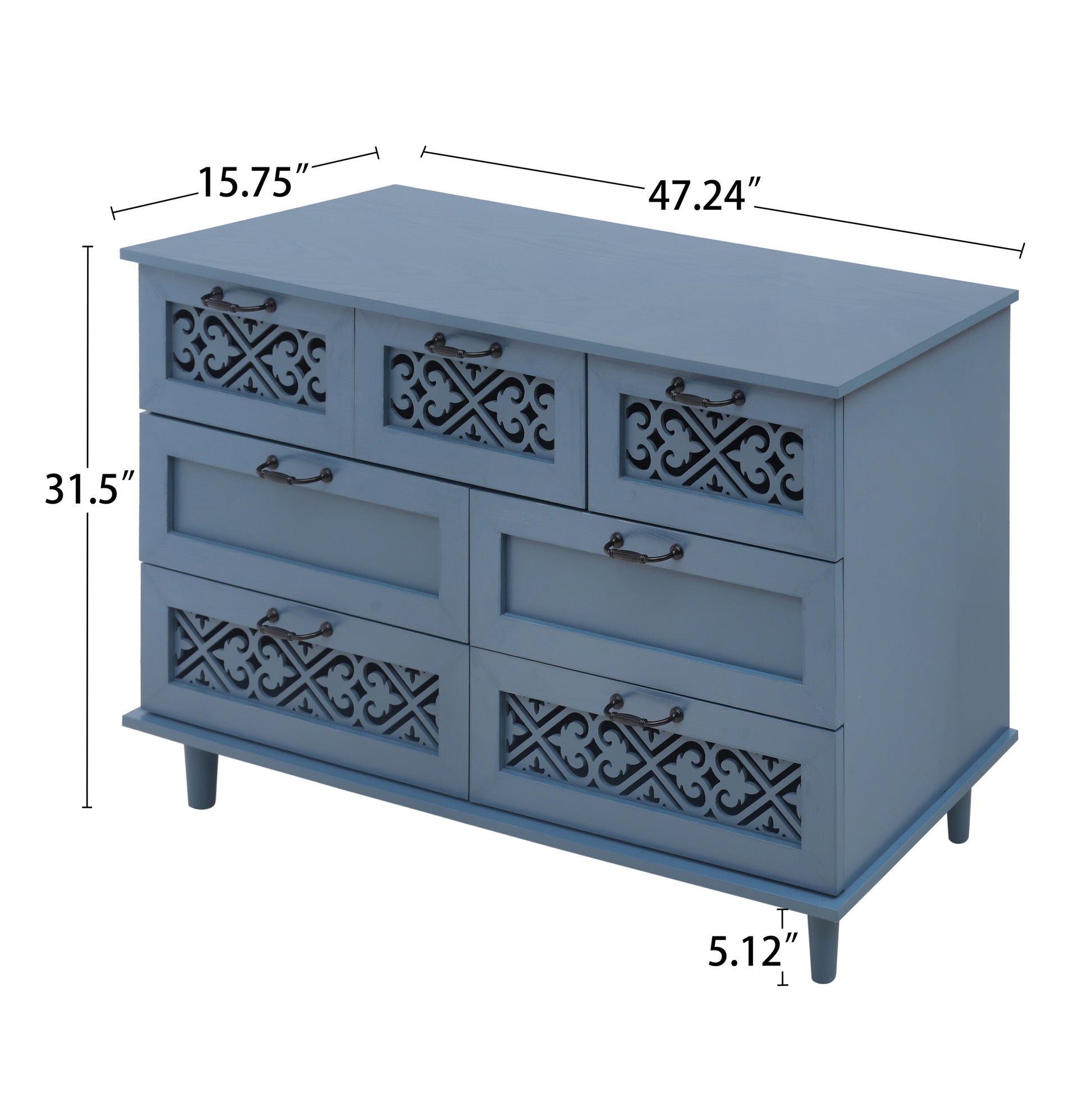 7 Drawer Cabinet, American Furniture, Suitable for Bedroom, Living Room, Study