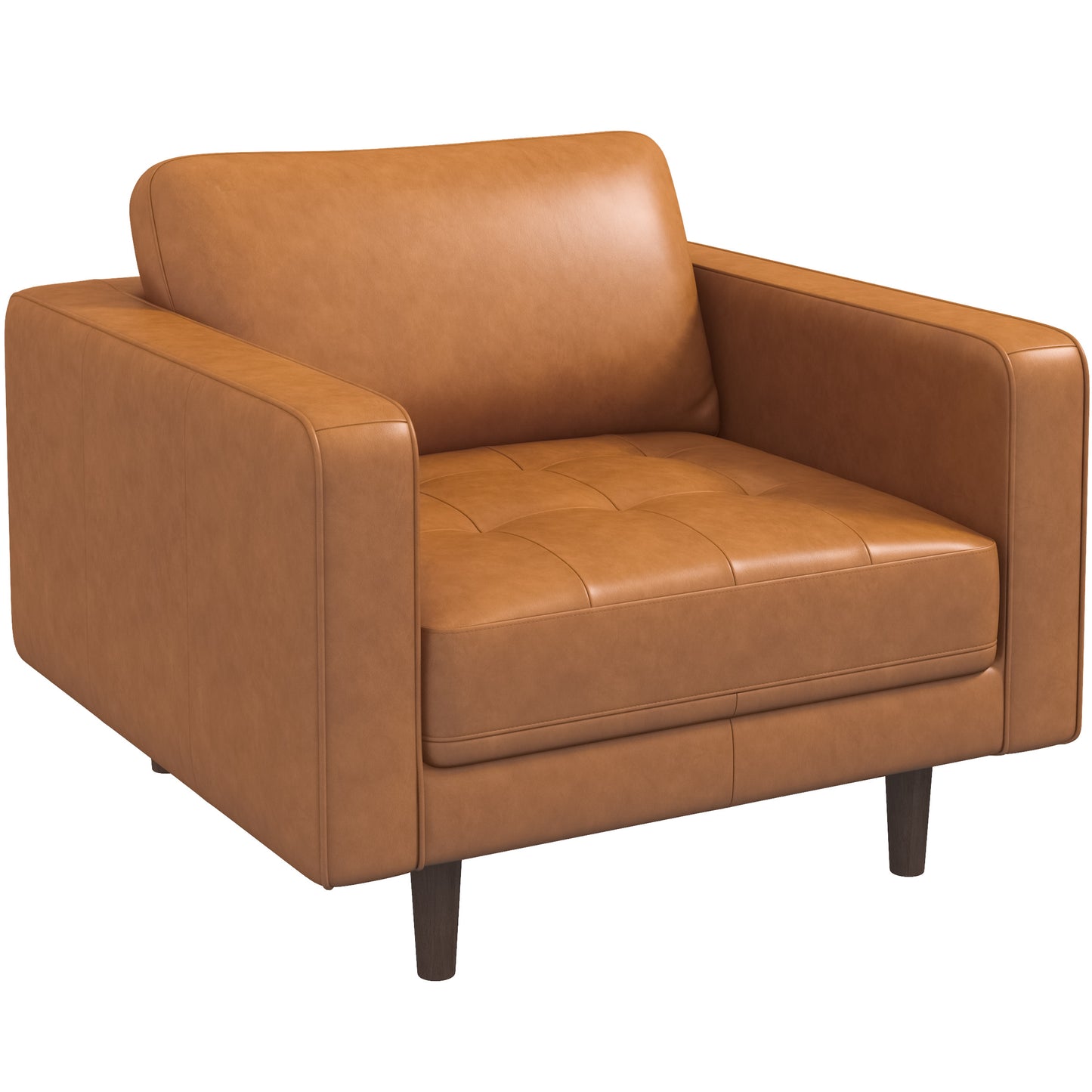 Catherine Leather Lounge Chair (Tan Leather)