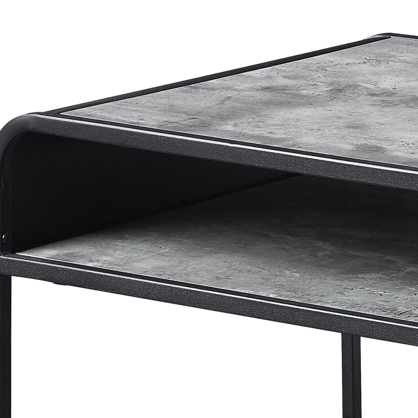 Concrete Grey and Black 1-shelf Coffee Table