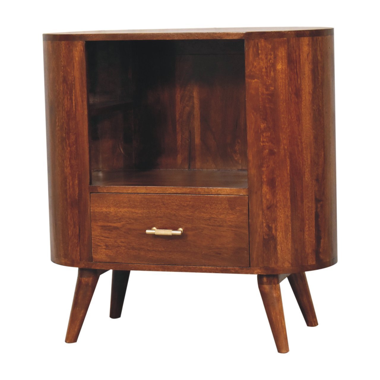 Artisan Furniture Solid Wood T-bar Cortez Chestnut Open Slot Cabinet