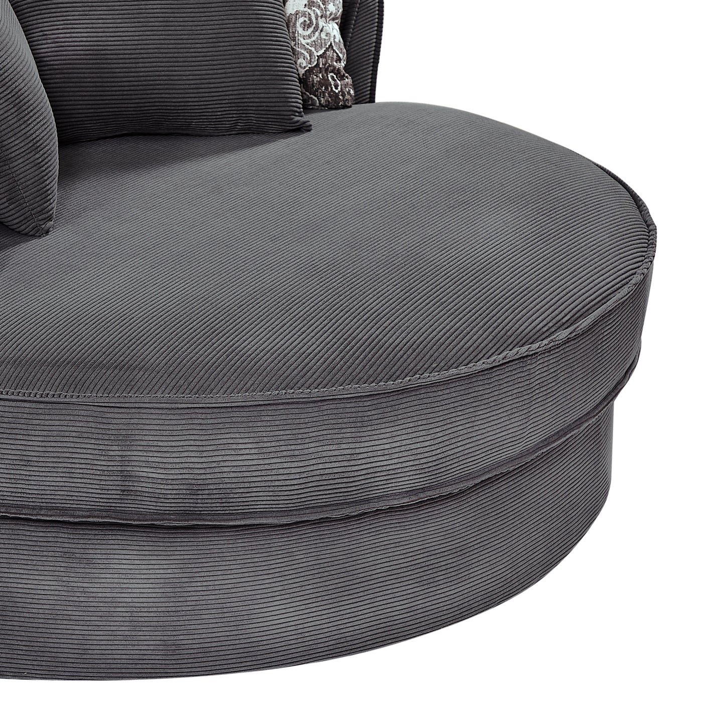 Swivel Accent Barrel Chair with 5 Movable Pillow 360 Degree Swivel Round Sofa Chair for Living Room,Bedroom, Hotel(Old SKU:WF315766AAE), Grey