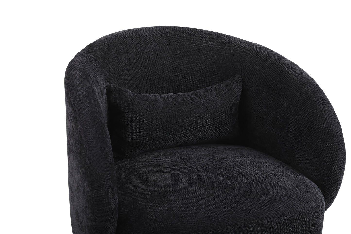 Swivel Accent Chair Armchair, Round Barrel Chair in Fabric for Living Room Bedroom(Black)