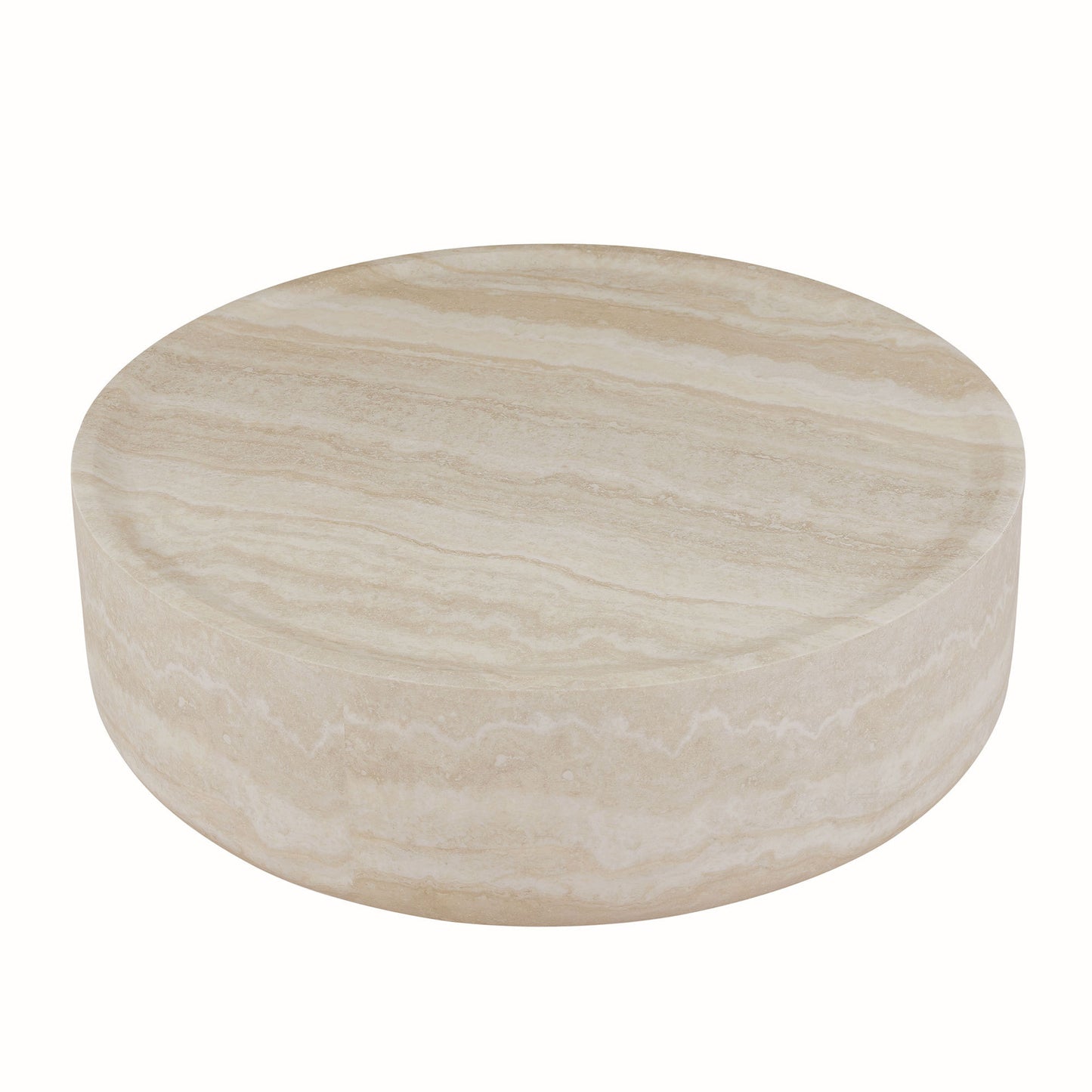 35.43'' Faux MARS Pattern Coffee Tables for Living Room Round Tea Faux Travertine Textured  table for Living Room, No Need Assembly.