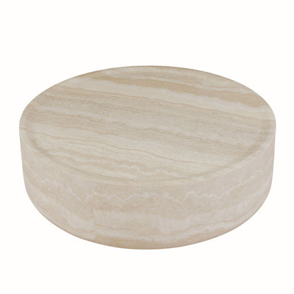 35.43'' Faux MARS Pattern Coffee Tables for Living Room Round Tea Faux Travertine Textured  table for Living Room, No Need Assembly.