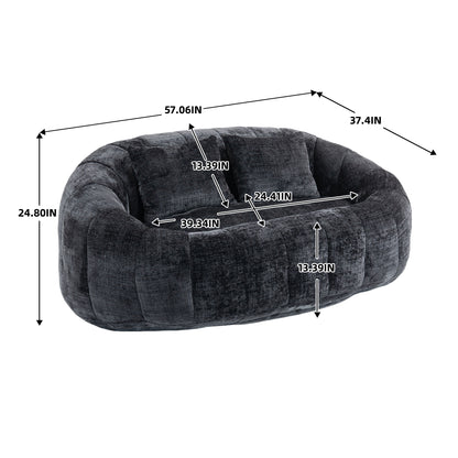 COOLMORE Bean Bag sofa Lazy Sofa Durable Comfort Lounger High Back Bean Bag Chair Couch for Adults and Kids, Indoor & Outdoor, Accent Floor Soft Lounge Chair  (Black chenille)