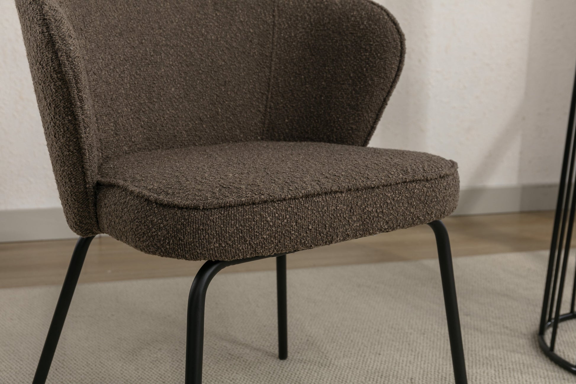 Retro Minimalist Modern Boucle Fabric Dining Chairs