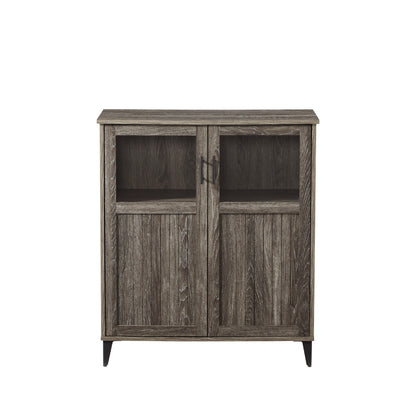 Modern Grooved-Door Accent Cabinet – Cerused Ash