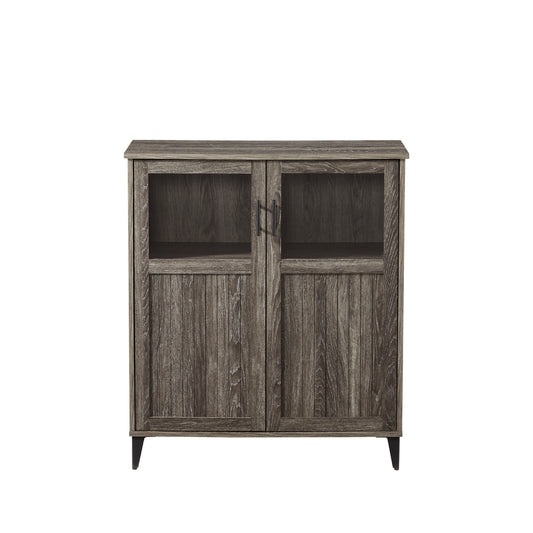 Modern Grooved-Door Accent Cabinet – Cerused Ash