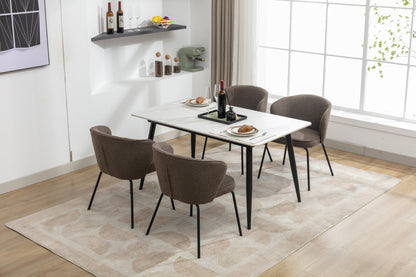 Retro Minimalist Modern Boucle Fabric Dining Chairs