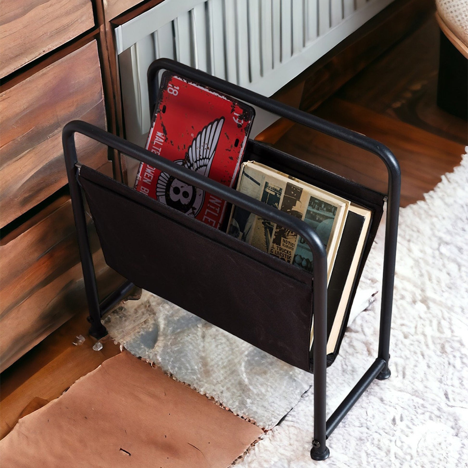 Luciano Magazine Holder Black