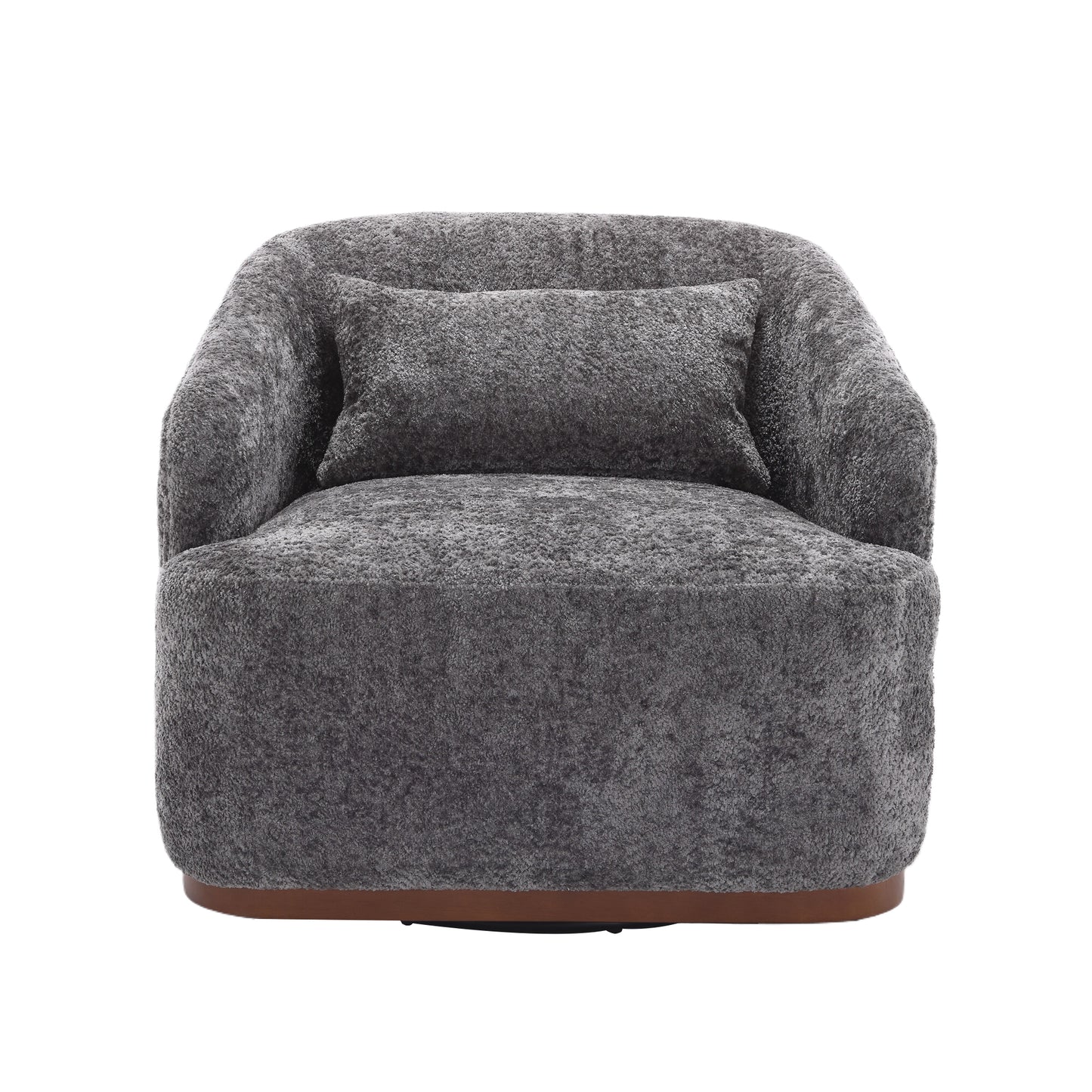 COOLMORE Swivel Barrel Chair, Comfy Round Accent Sofa Chair for Living Room, 360 Degree Swivel Barrel Club Chair, Leisure Arm Chair for Nursery, Hotel, Bedroom, Office, Lounge (Gray Boucle)