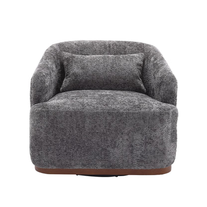 COOLMORE Swivel Barrel Chair, Comfy Round Accent Sofa Chair for Living Room, 360 Degree Swivel Barrel Club Chair, Leisure Arm Chair for Nursery, Hotel, Bedroom, Office, Lounge (Gray Boucle)