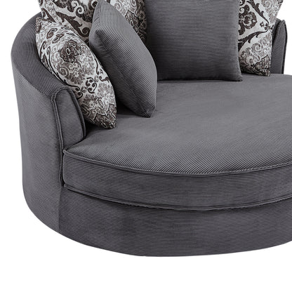 Swivel Accent Barrel Chair with 5 Movable Pillow 360 Degree Swivel Round Sofa Chair for Living Room,Bedroom, Hotel(Old SKU:WF315766AAE), Grey