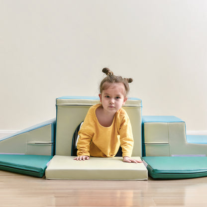 Soft Climb and Crawl Foam Playset 9 in 1 , Safe Soft Foam Nugget Block for Infants, Preschools, Toddlers, Kids Crawling and Climbing Indoor Active Play Structure