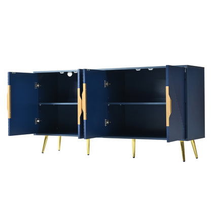 U_STYLE Stylish Sideboard with Wave Geometric Design, Conical Legs, Adjustable, Suitable for Study, Entryway and Living Room