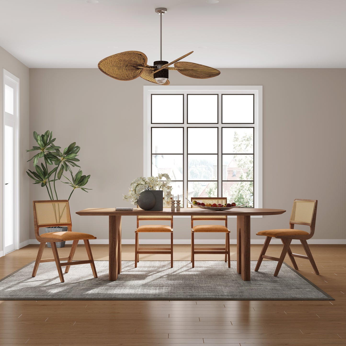 Mid-Century Walnut Dining Table 78.7 × 35.4 × 29.9inch