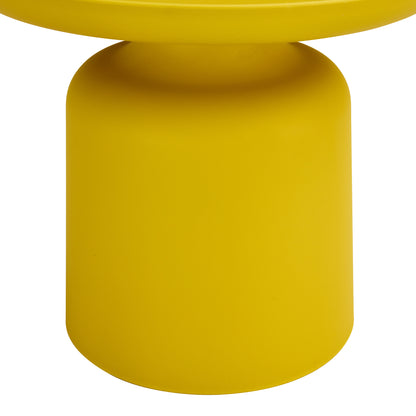 Yellow side table small Space Stylish and Versatile Plastic Round Side Table