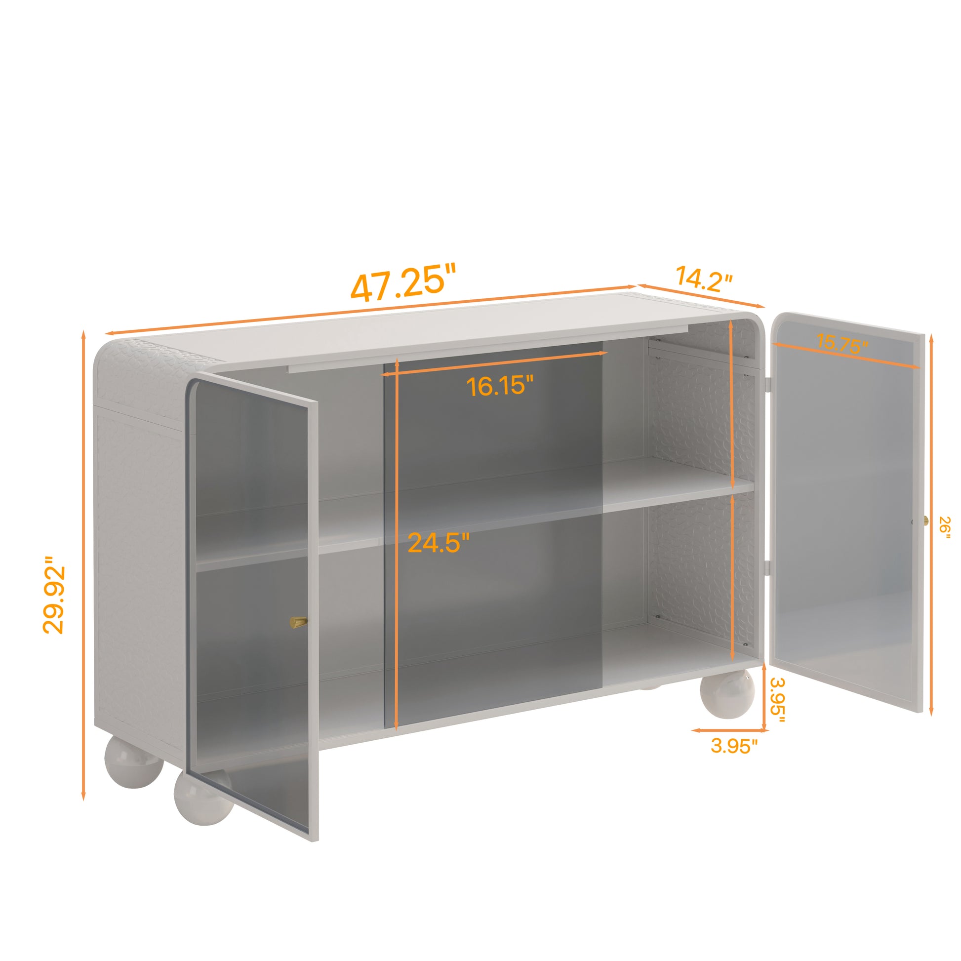 Kacey Glass Storage Cabinet