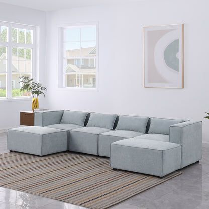 modular sofa Grayish blue  chenille fabric,  simple and grand, the seat and back is very soft. this is also a KNOCK DOWN sofa