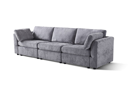 modular sofa grey chenille fabric,  simple and grand, the seat and back is very soft. this is also a KNOCK DOWN sofa