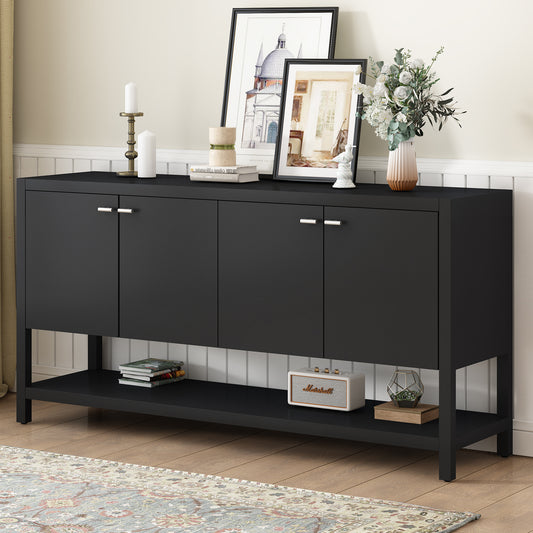 U-Style Functional Entryway Console Table with Ample Storage,Suitable for Study,Entrance and Living Room