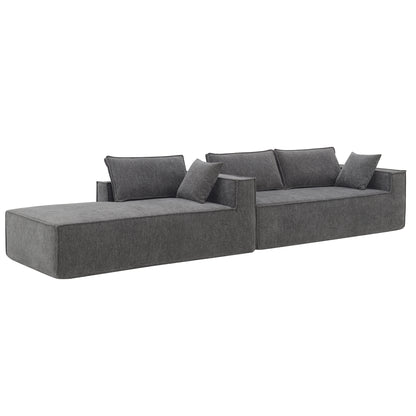 [VIDEO provided][New]111.5*72"Minimalist Style Modular Sectional Sofa,Wrinkle-resistant Chenille Couch Set,L-Shaped Sleeper Sofa Bed for Living Room,2 PIC Free Combination,No Assembly Require,3 Colors