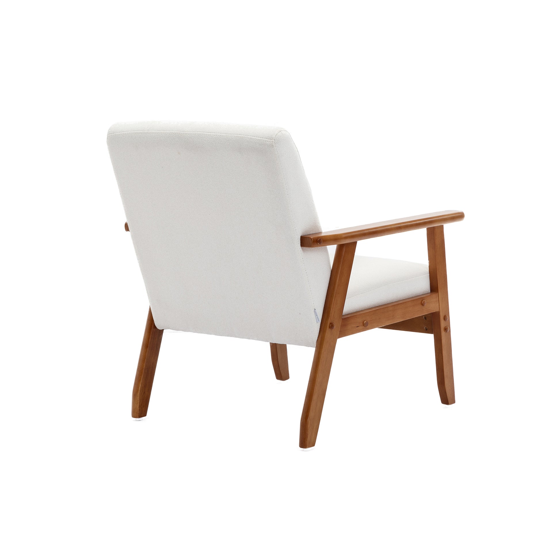 Leisure Chair with Solid Wood Armrest and Feet, Mid-Century Modern Accent chair, for Living Room Bedroom Studio chair