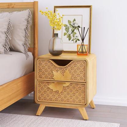 Hand-Carved 2-Drawers Accent Cabinet - Traditional Craftsmanship and Functionality Combined