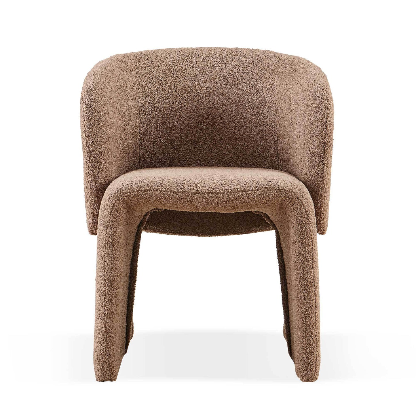 Modern Accent Chair Brown Single Sofa Chair,Upholstered Side Chair Teddy Comfy Reading Chair for Bedroom/Living Room/Reception-Brown-1PC