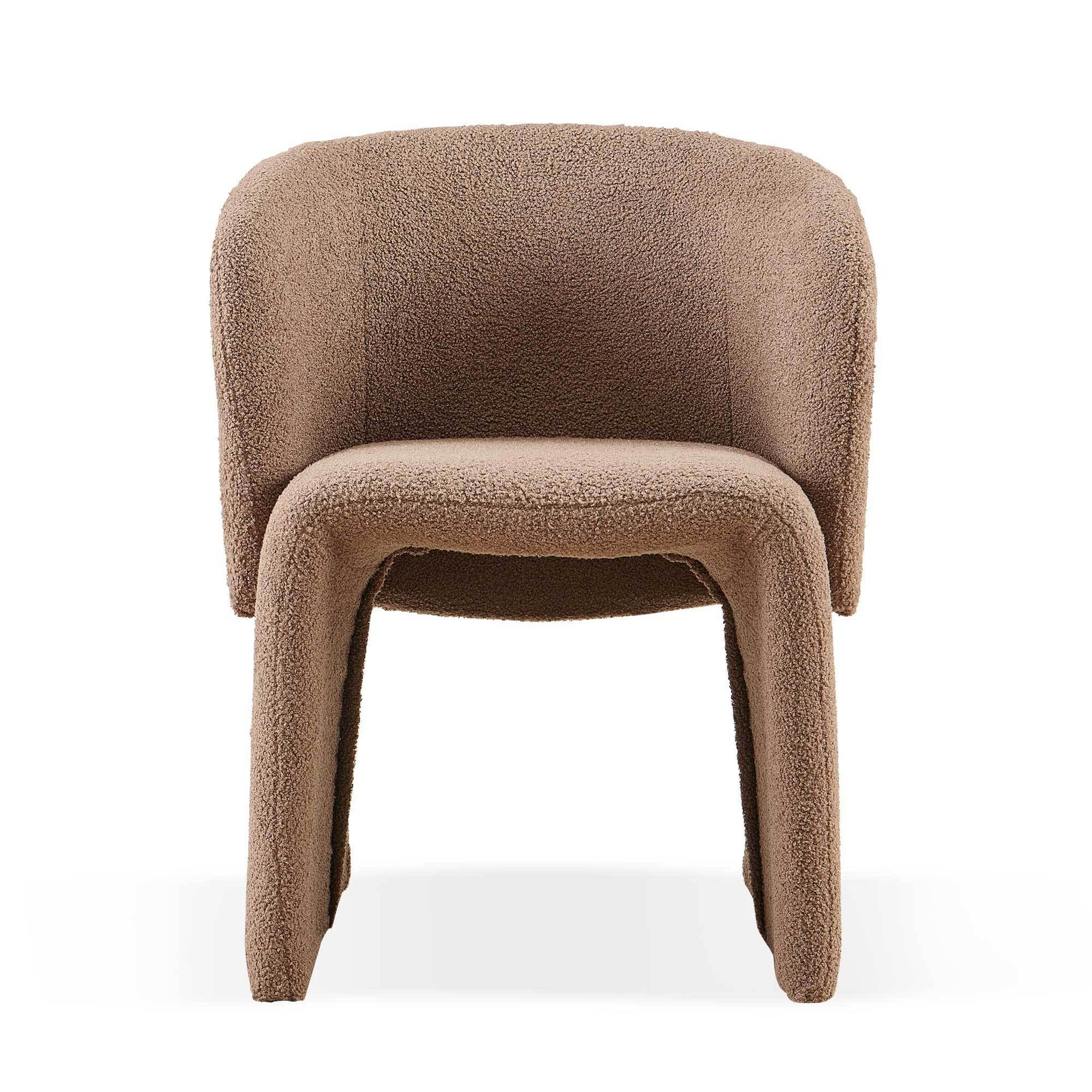 Modern Accent Chair Brown Single Sofa Chair,Upholstered Side Chair Teddy Comfy Reading Chair for Bedroom/Living Room/Reception-Brown-1PC