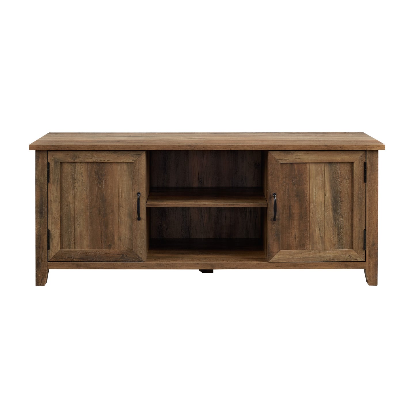 Classic Grooved-Door TV Stand for TVs up to 65" - Rustic Oak