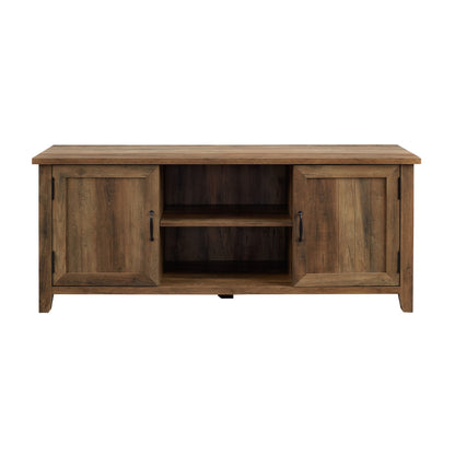 Classic Grooved-Door TV Stand for TVs up to 65" - Rustic Oak