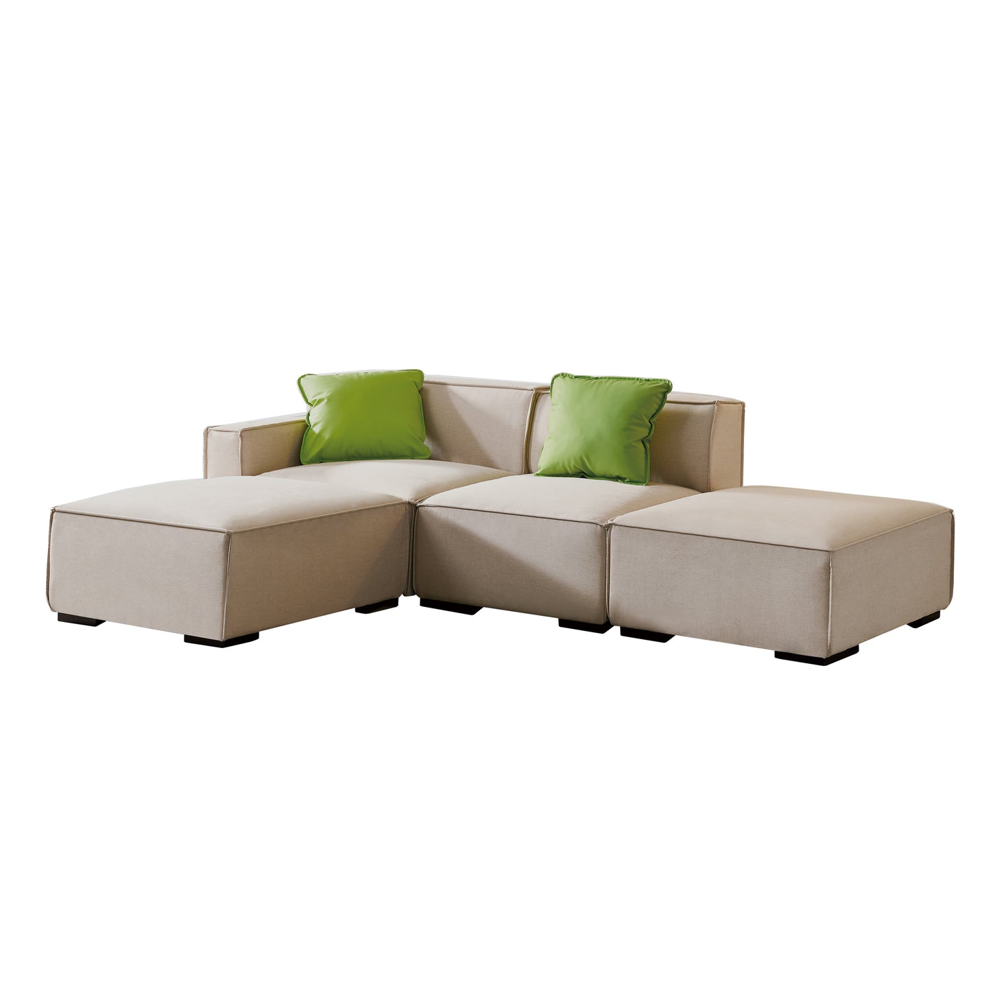 Modular Sectional Fabric Sofa (Beige)