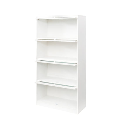 Bookcase Contemporary Closed Back Glass Doors Office Storage Cabinet Floor-to-Ceiling Low Cabinet Bookcase Against Wall Dustproof Bookshelf