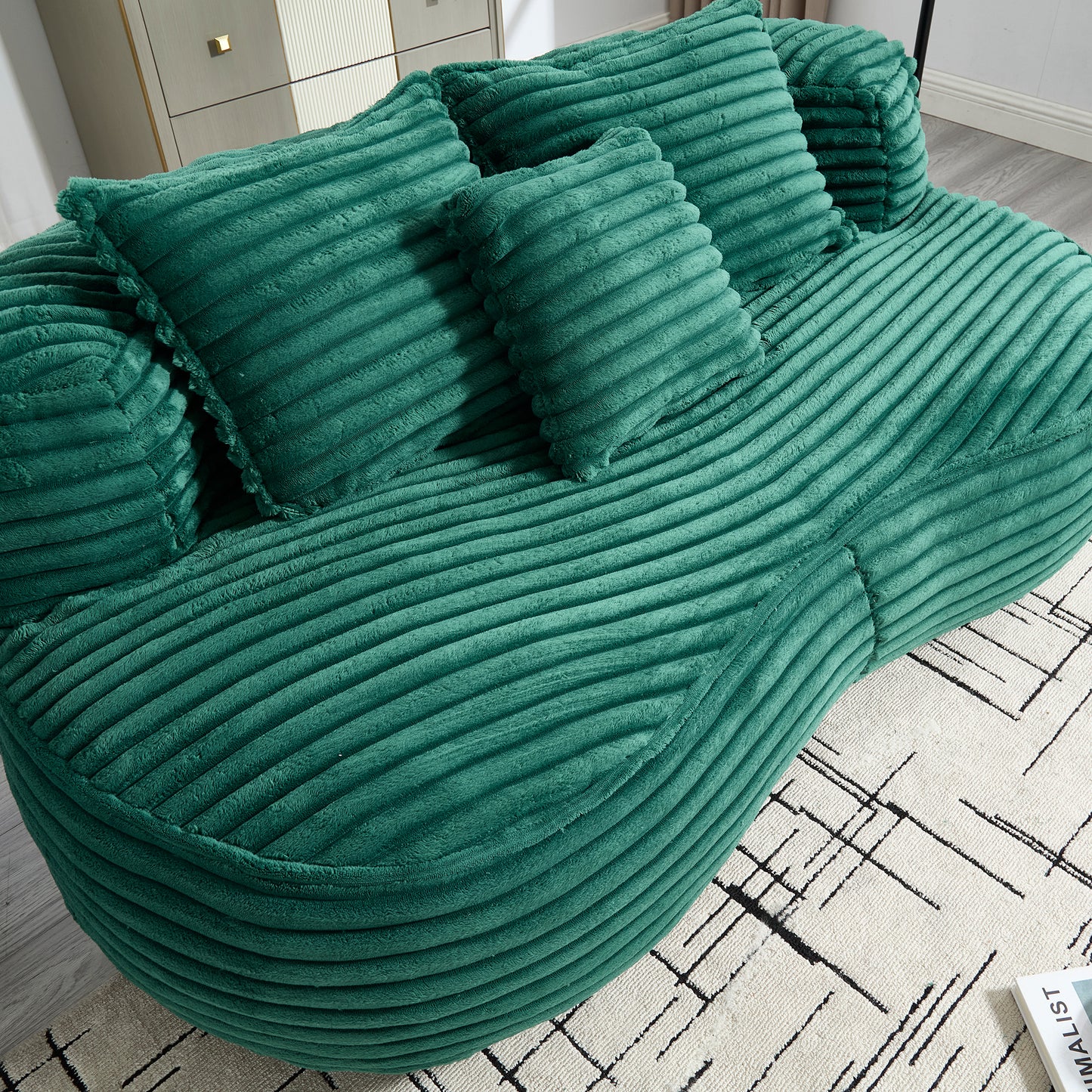 COOLMORE Bean Bag sofa Lazy Sofa Durable Comfort Lounger High Back Bean Bag Chair Couch for Adults and Kids, Indoor & Outdoor, Accent Floor Soft Lounge Chair (Emerald)